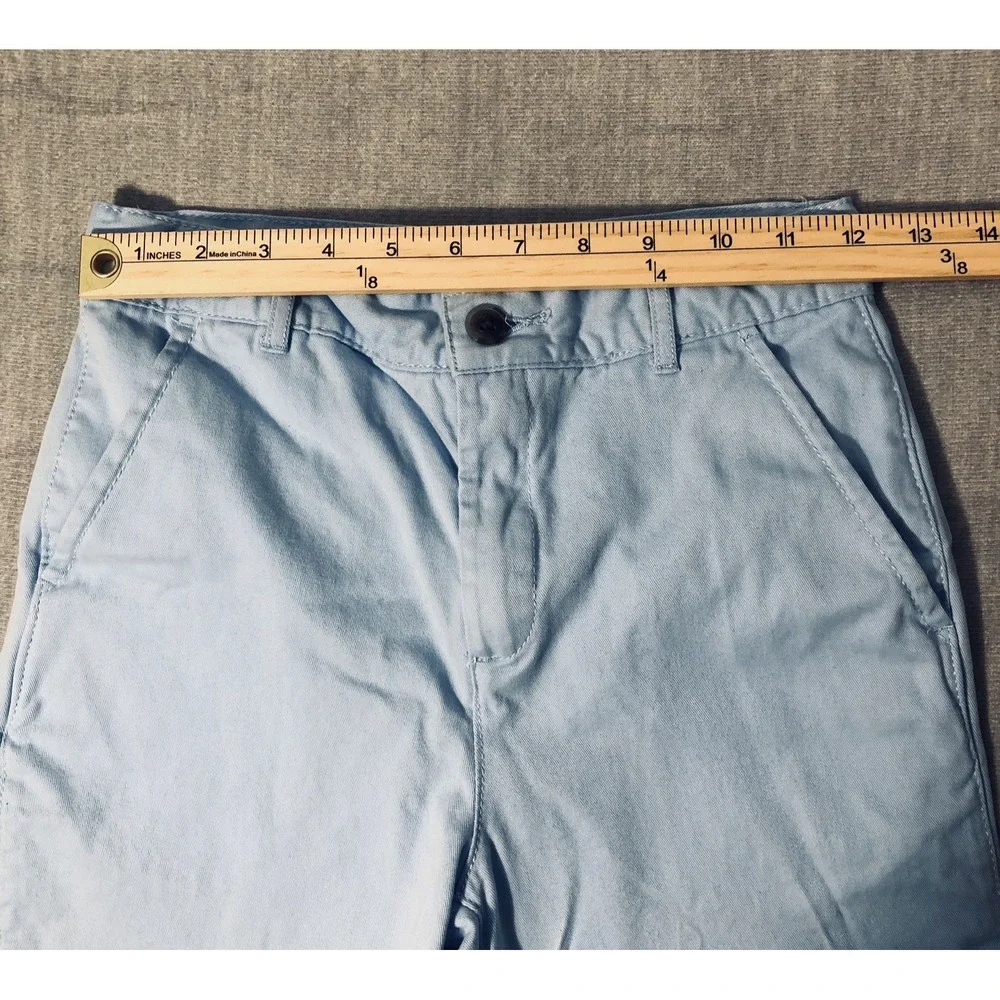 Children's Place Shorts Boys 10 Light Blue Chino Bermuda Kids Adjustable Waist
